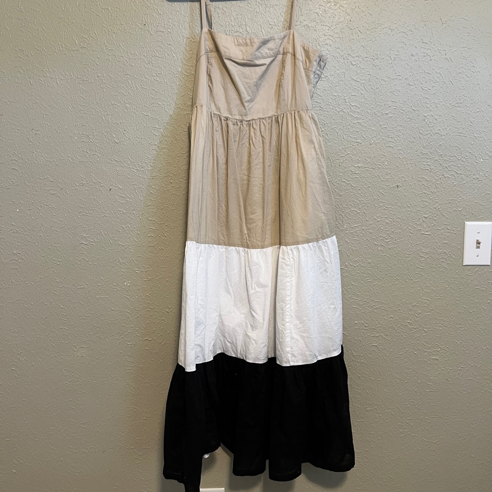 JCrew Color Block Tiered Dress
